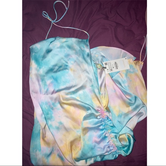 ZARA TIE DYE SATIN DRESS - Picture 4 of 4